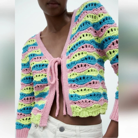 NWT ZARA striped knit cardigan - Picture 5 of 13